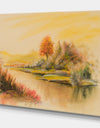 Summer scene of landscape - Landscapes Painting Print on Wrapped Canvas