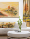 Summer scene of landscape - Landscapes Painting Print on Wrapped Canvas