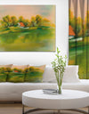 House in Green Lake - Landscapes Painting Print on Wrapped Canvas