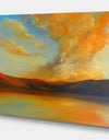 Lake in Sunset View - Landscapes Painting Print on Wrapped Canvas