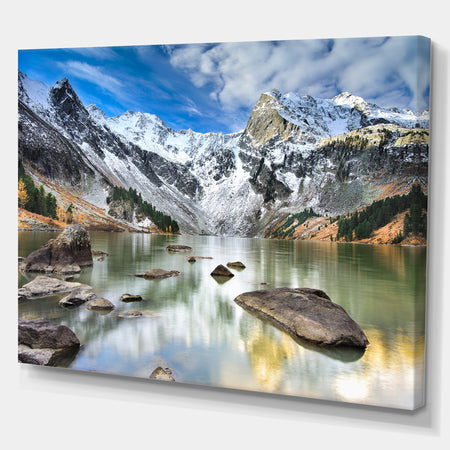 West Siberia Mountain lake - Lake Landscapes Photographic on wrapped Canvas
