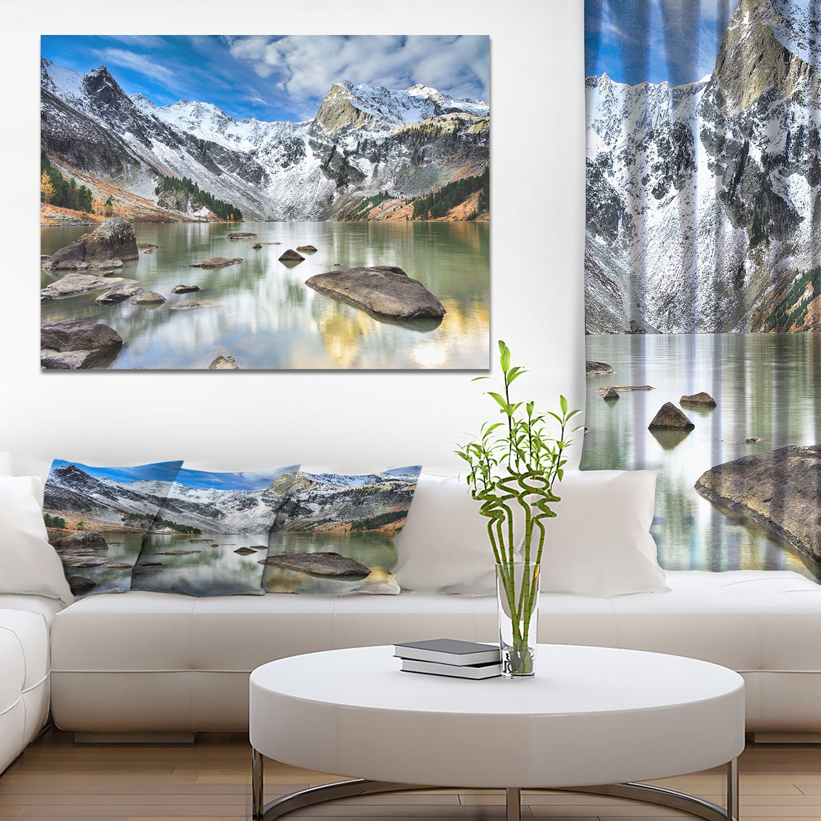 West Siberia Mountain lake - Lake Landscapes Photographic on wrapped Canvas