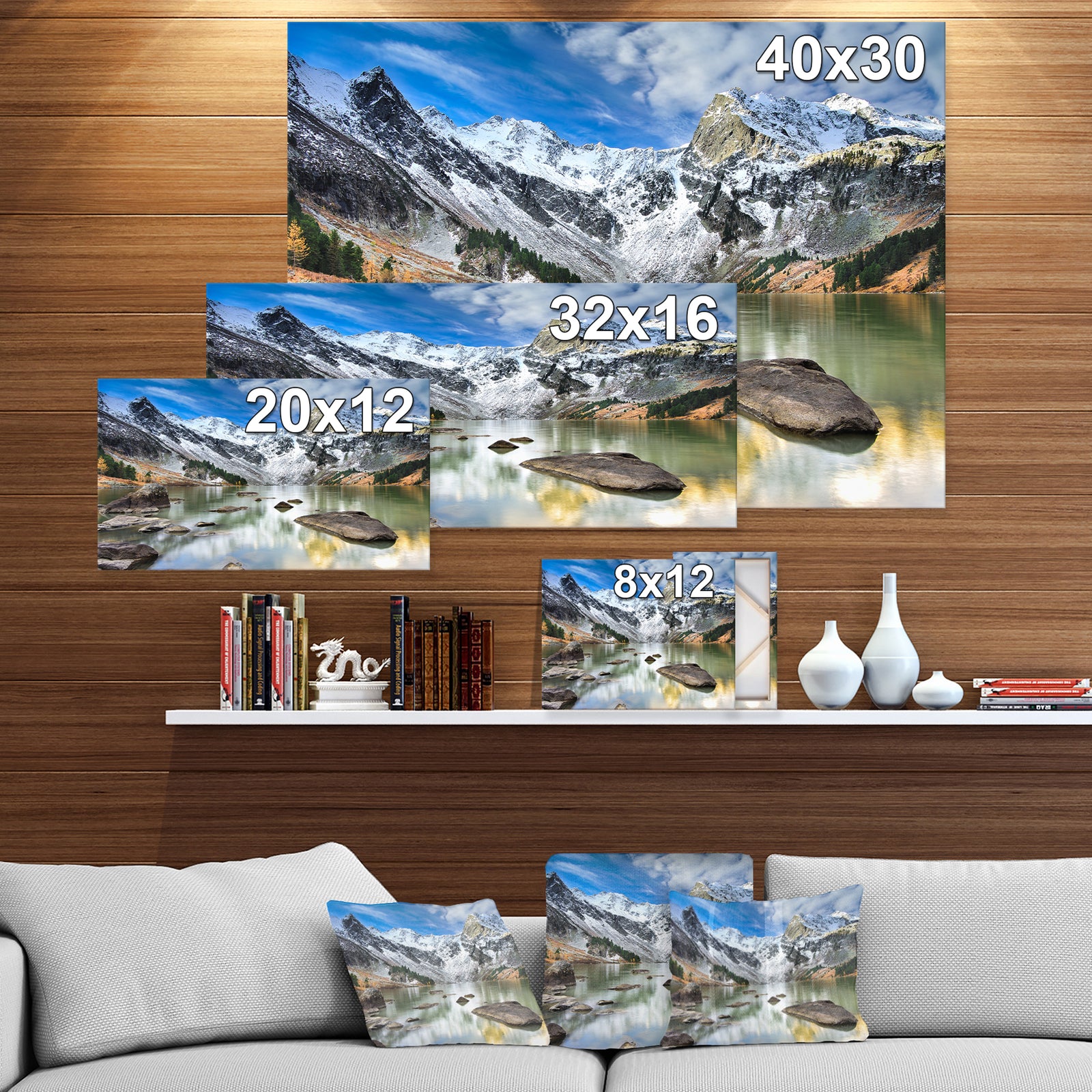 West Siberia Mountain lake - Lake Landscapes Photographic on wrapped Canvas