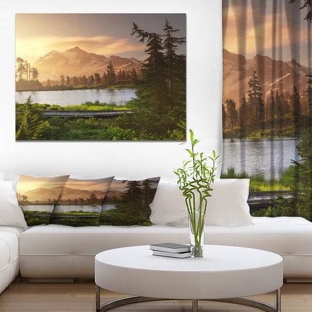 Lake And Mount Shuksan - Lake Landscapes Photographic on wrapped Canvas