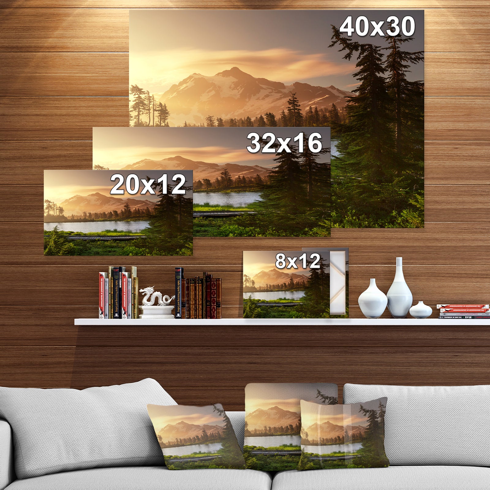 Lake And Mount Shuksan - Lake Landscapes Photographic on wrapped Canvas
