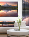 Reflection of Mount Hood on Trillium Lake at Sunset - Lake Landscapes Photographic on wrapped Canvas