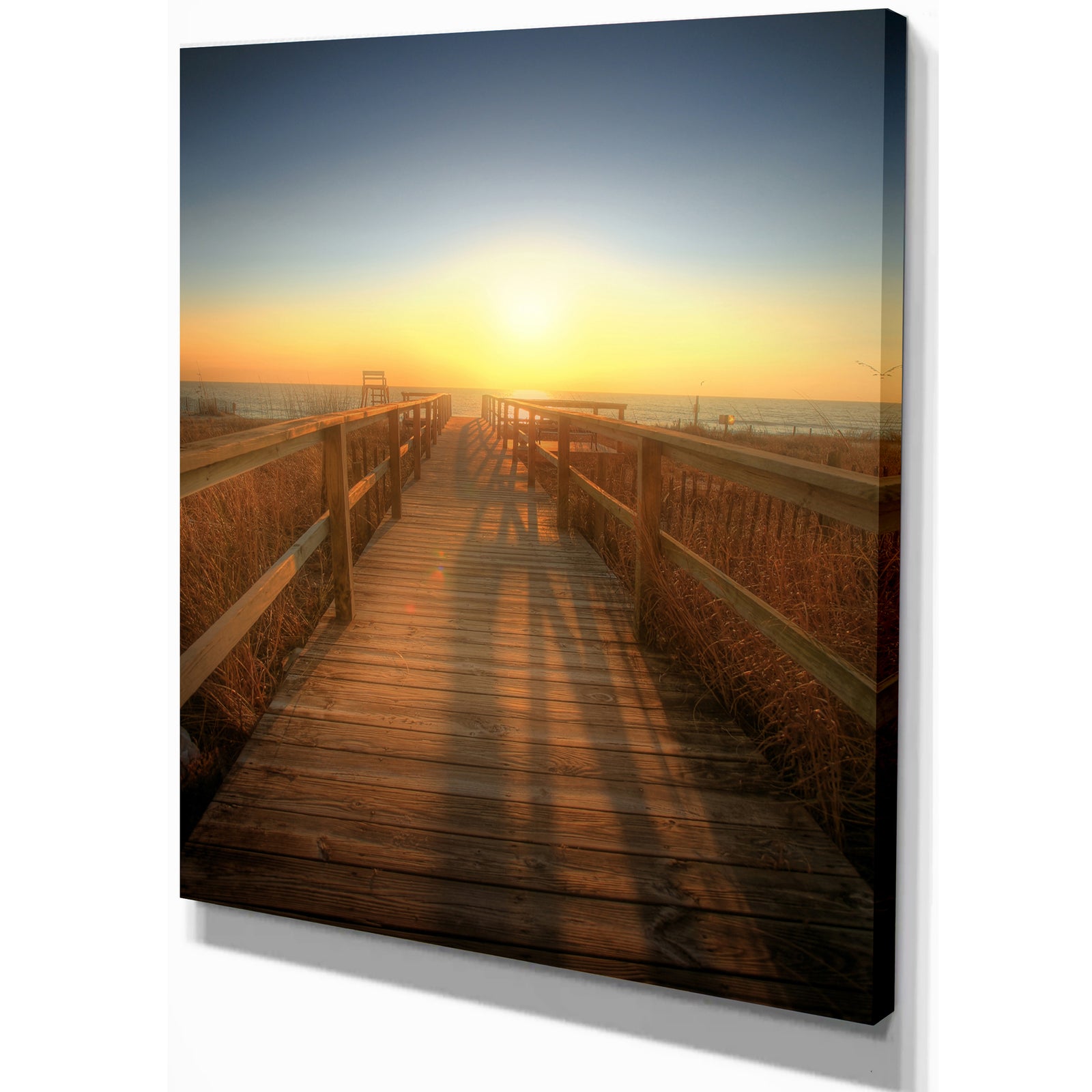 Boardwalk Towards at the beach - Landscapes Photography on wrapped Canvas