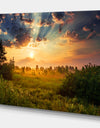 Dawn in a meadow - Landscapes Photography on wrapped Canvas