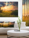 Dawn in a meadow - Landscapes Photography on wrapped Canvas