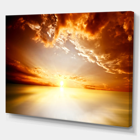Red sunset Sky - Landscapes Photography on wrapped Canvas