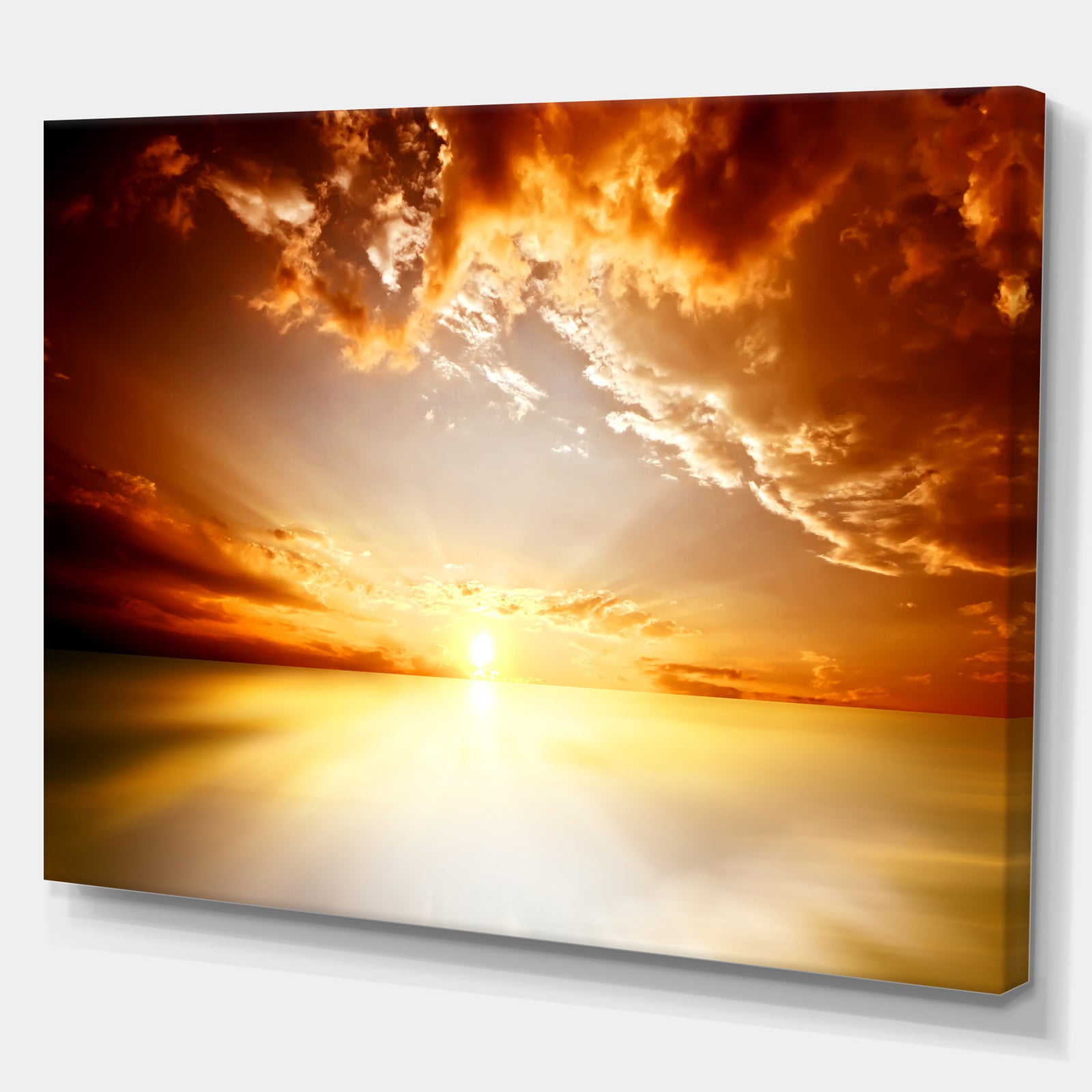 Red sunset Sky - Landscapes Photography on wrapped Canvas