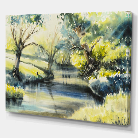 Summer rural - Landscapes Painting Print on Wrapped Canvas