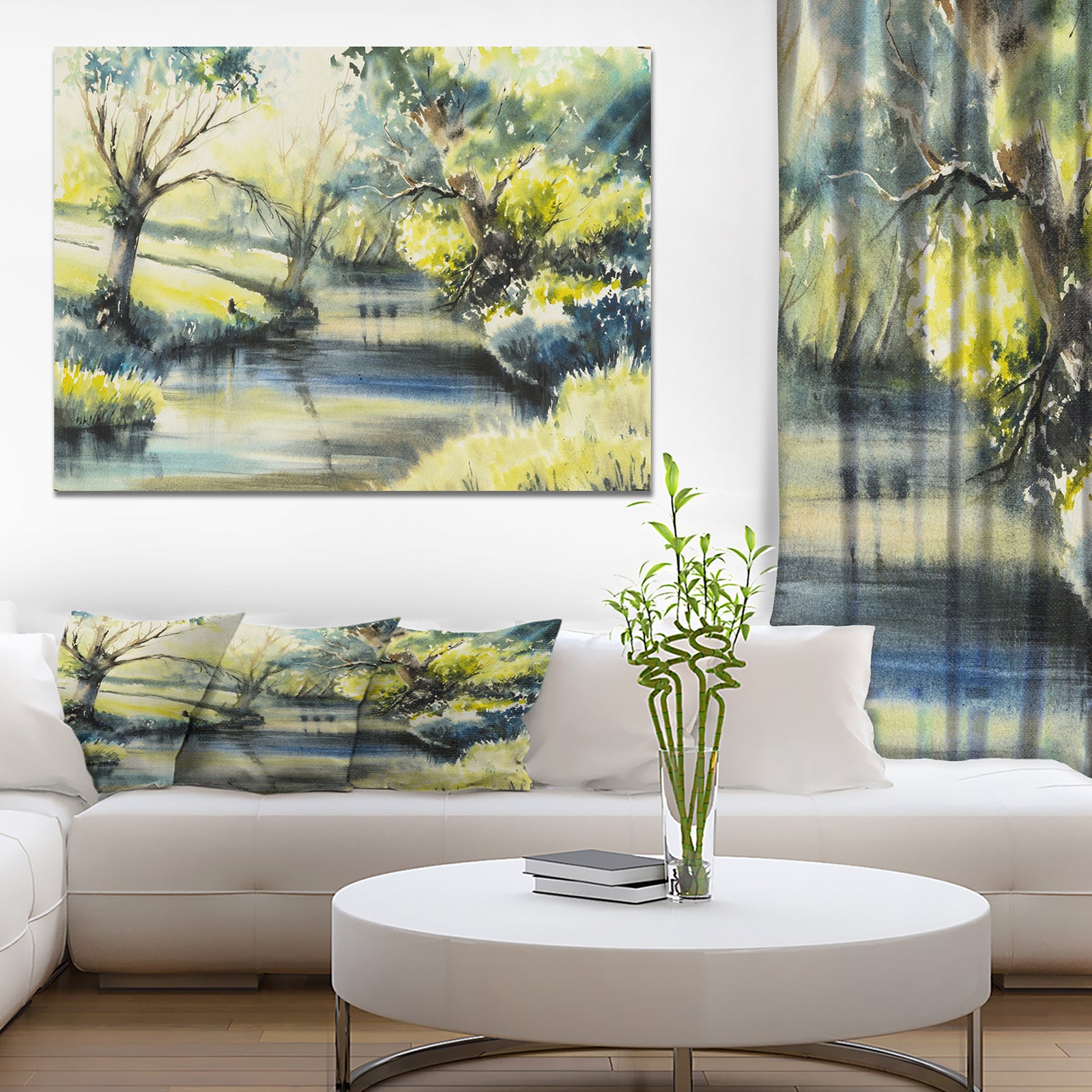 Summer rural - Landscapes Painting Print on Wrapped Canvas
