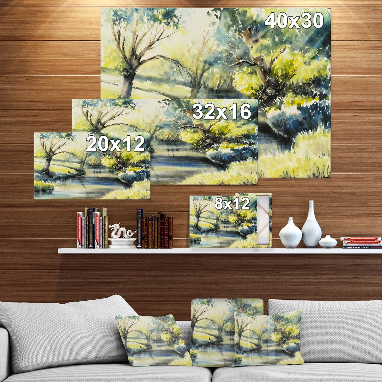 Summer rural - Landscapes Painting Print on Wrapped Canvas