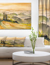 South Styria Sunset View - Landscapes Painting Print on Wrapped Canvas