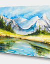 Snow Covered Mountain - Landscapes Painting Print on Wrapped Canvas