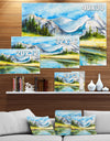 Snow Covered Mountain - Landscapes Painting Print on Wrapped Canvas