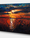 Lake on sunset - Landscapes Painting Print on Wrapped Canvas