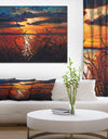 Lake on sunset - Landscapes Painting Print on Wrapped Canvas