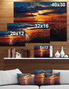 Lake on sunset - Landscapes Painting Print on Wrapped Canvas