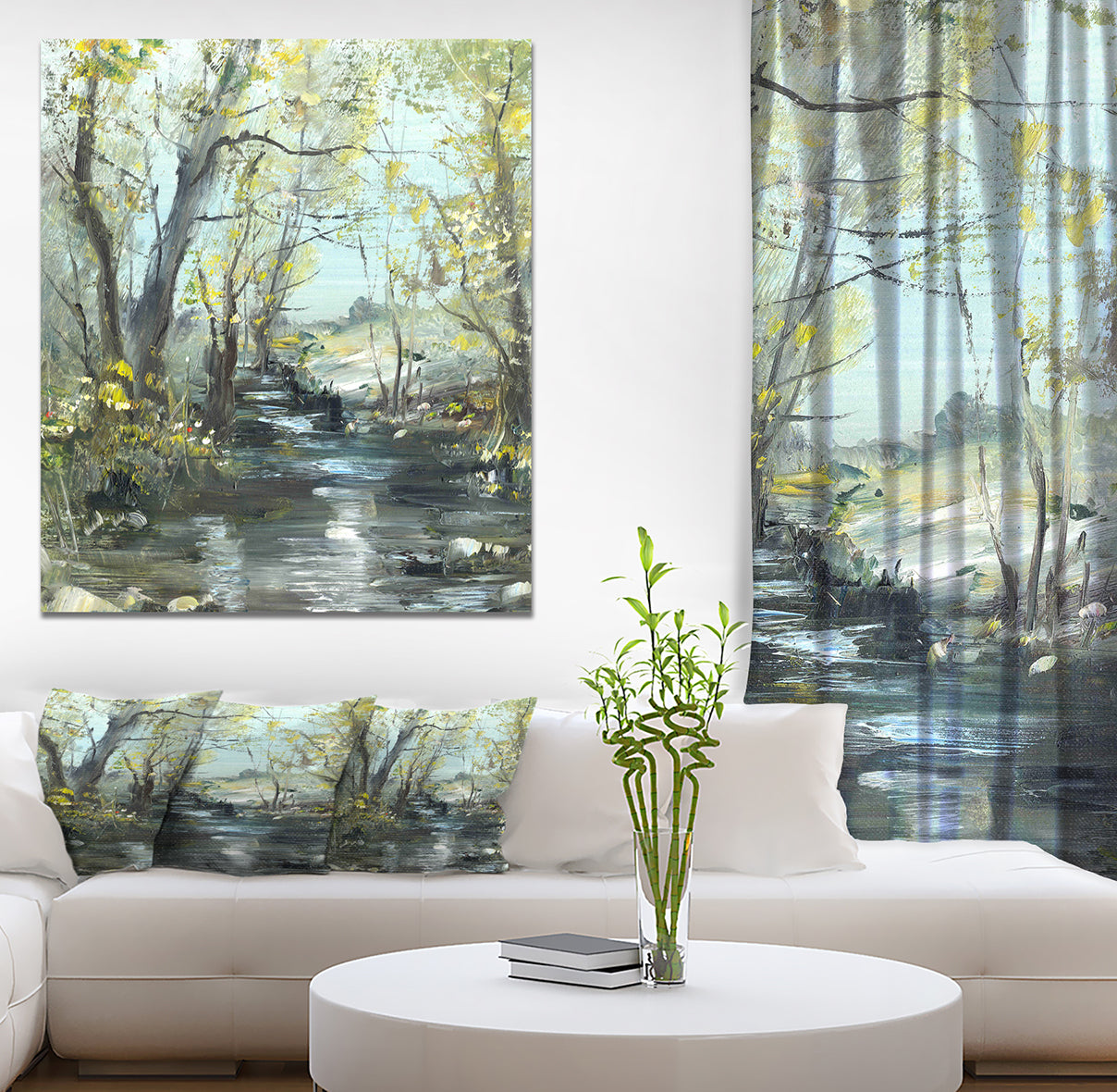 Creek - Landscapes Painting Print on Wrapped Canvas