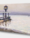 Big Lamp in White Landscape - Landscapes Painting Print on Wrapped Canvas