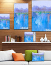 Purple Hill and Blue Lake Under Blue Sky - Landscapes Painting Print on Wrapped Canvas