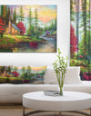 House in the forest - Landscapes Painting Print on Wrapped Canvas