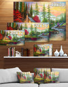 House in the forest - Landscapes Painting Print on Wrapped Canvas