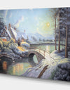 Christmas Moonlight - Landscapes Painting Print on Wrapped Canvas