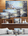 Christmas Moonlight - Landscapes Painting Print on Wrapped Canvas