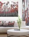 Red Leaf Trees in Tall Forest - Floral Landscapes Photographic on wrapped Canvas