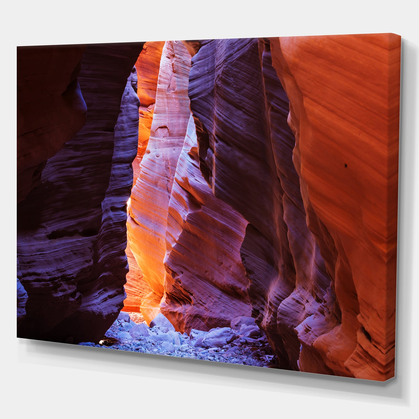 Lightsream Deep in a Remote Slot Antelope Canyon - Canyon Photography on wrapped canvas