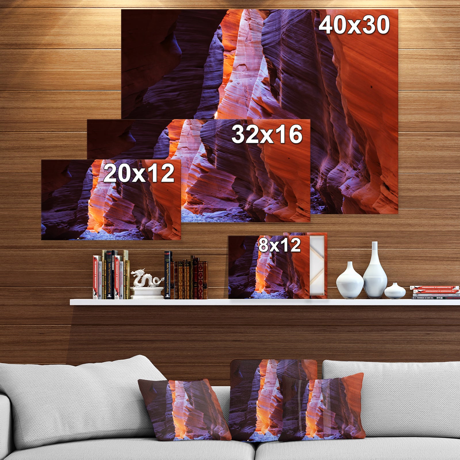 Lightsream Deep in a Remote Slot Antelope Canyon - Canyon Photography on wrapped canvas