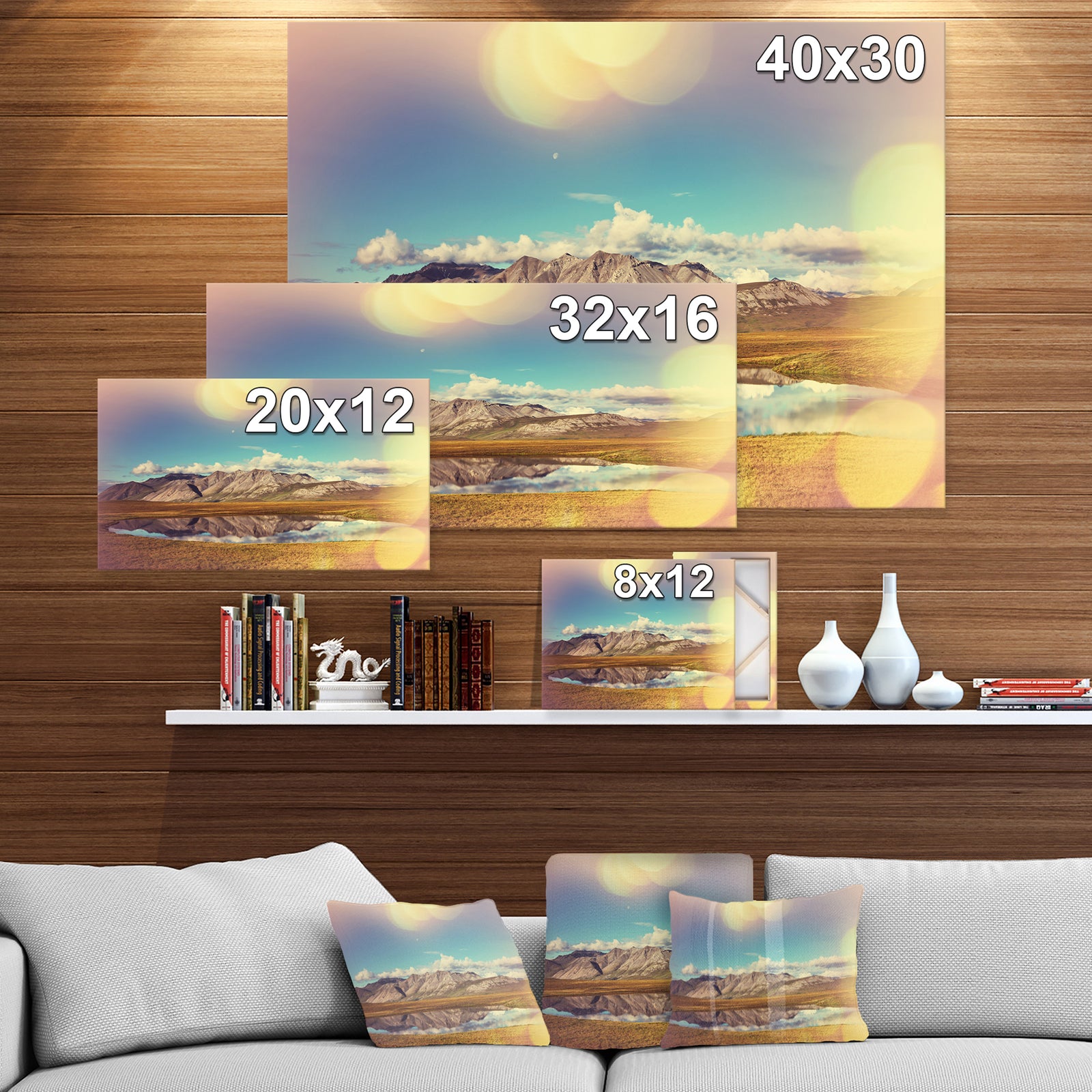 Tundra on Alaska - Lake Landscapes Photographic on wrapped Canvas