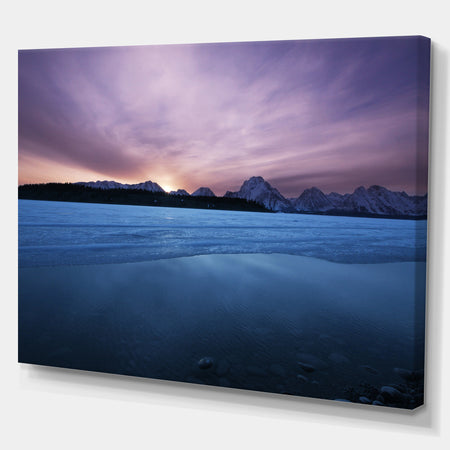 Winter lake - Lake Landscapes Photographic on wrapped Canvas