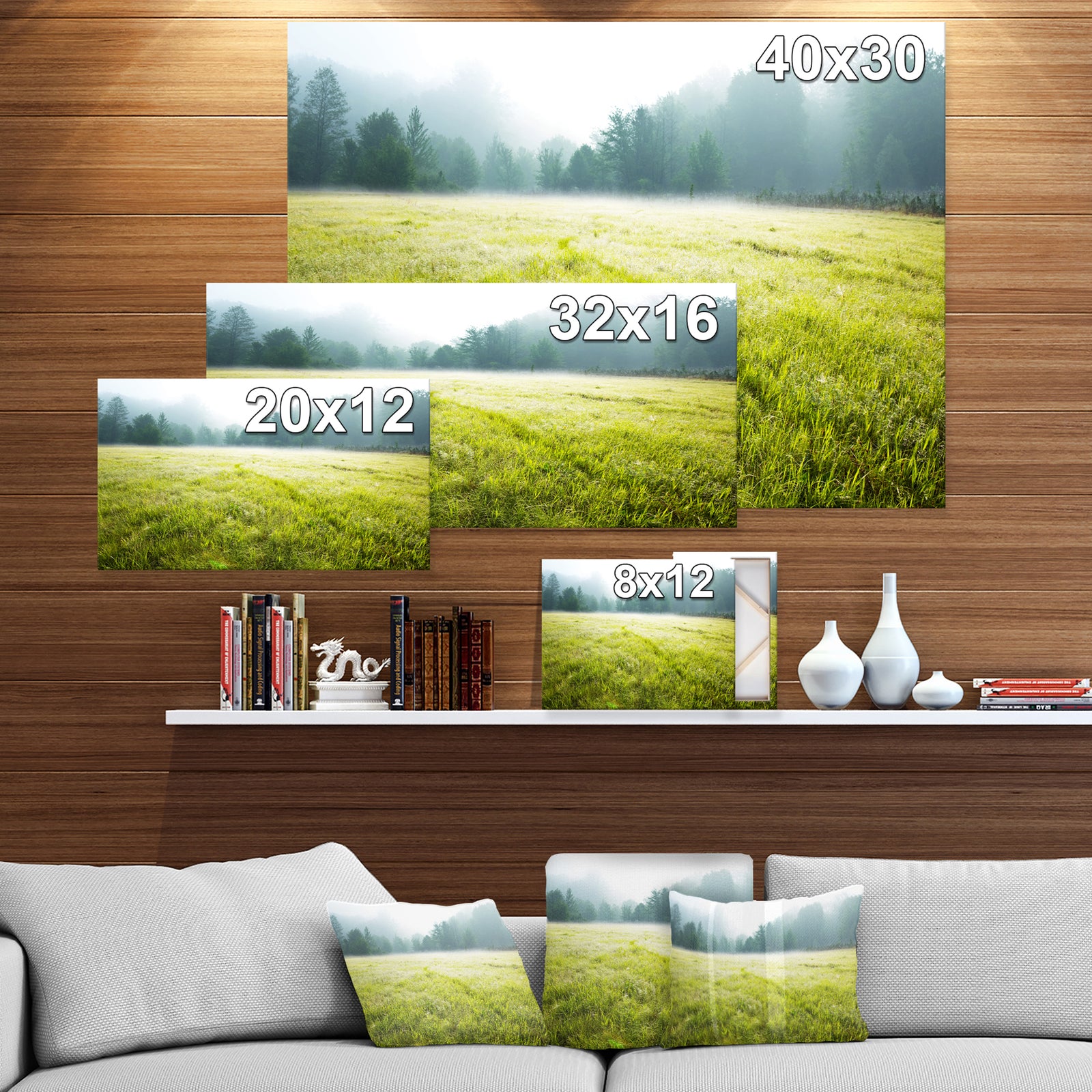 Summer meadow - Lake Landscapes Photographic on wrapped Canvas