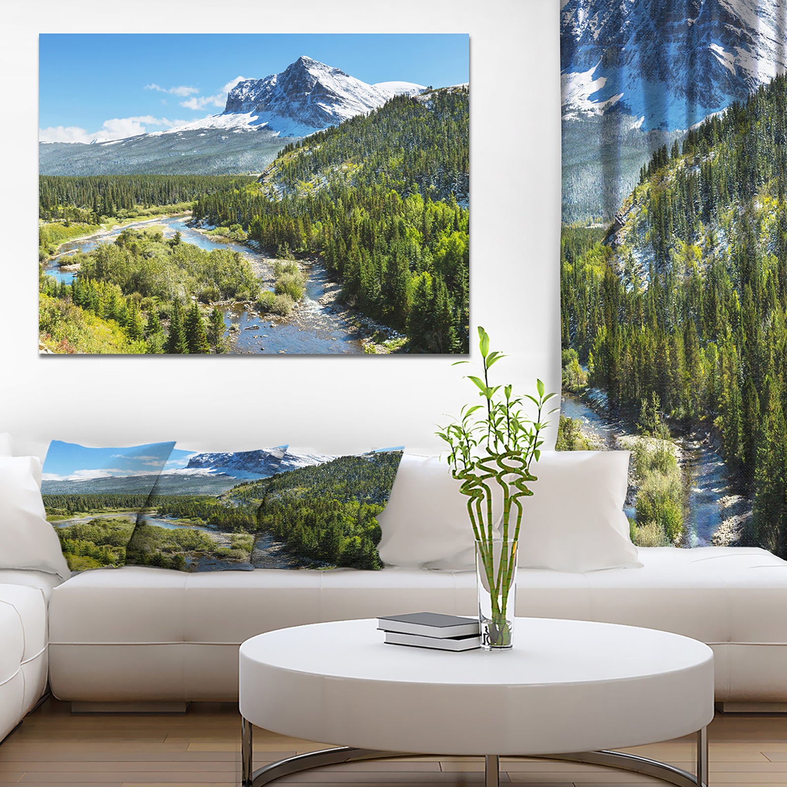 Glacier National Park Montana. - Lake Landscapes Photographic on wrapped Canvas