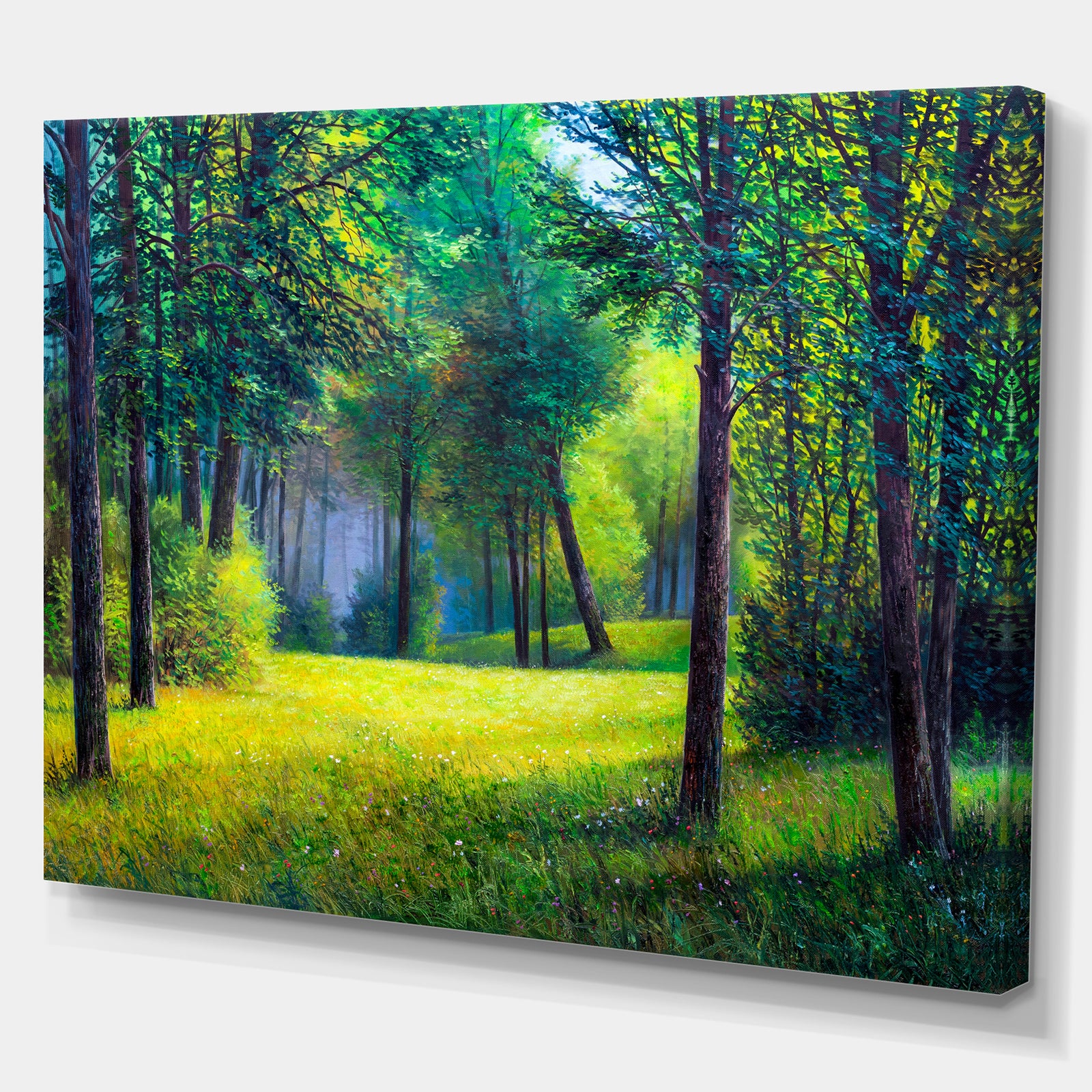 Colorful Summer Sunset - Landscapes Painting Print on Wrapped Canvas