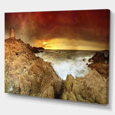 Sunset over the tower - Landscapes Photography on wrapped canvas