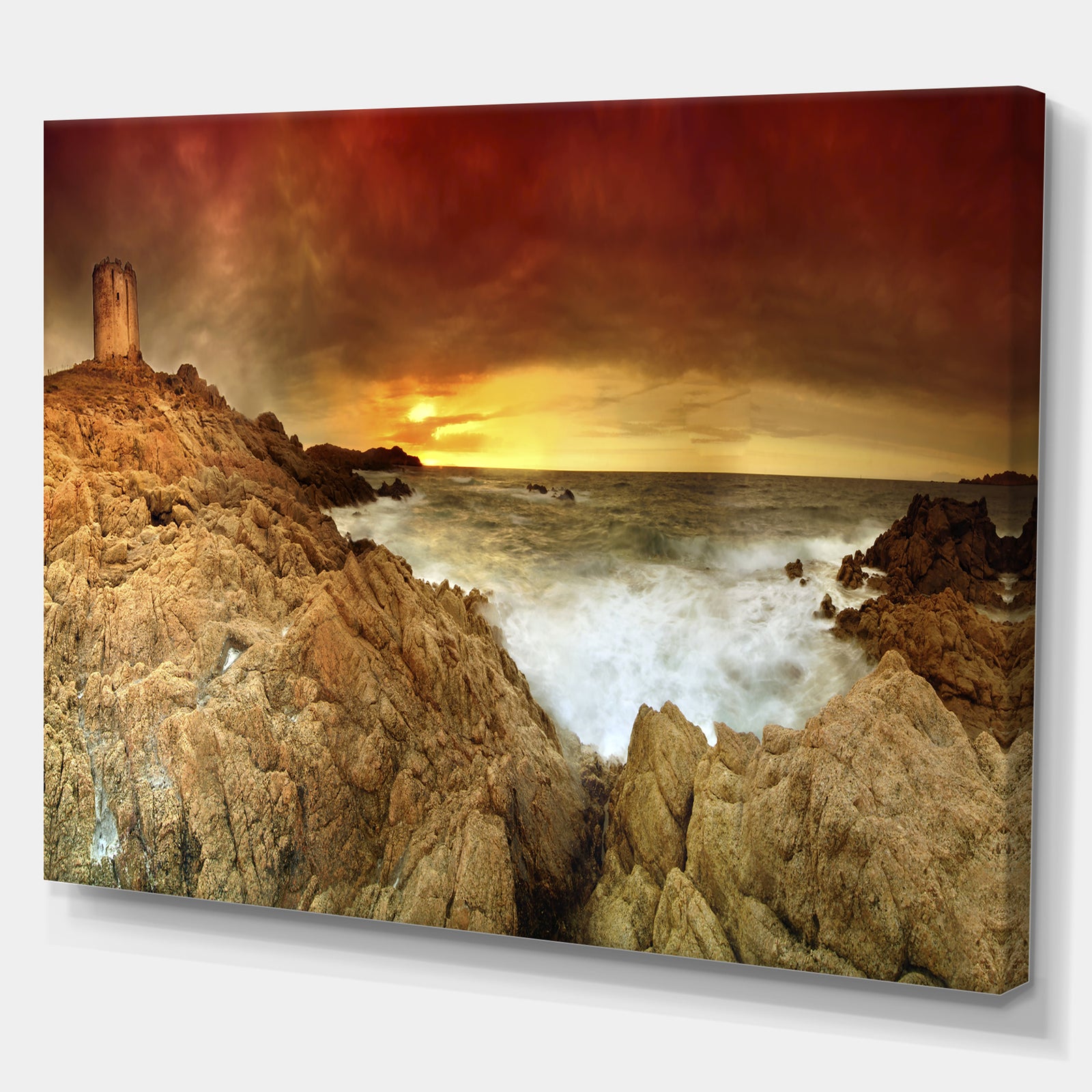 Sunset over the tower - Landscapes Photography on wrapped canvas