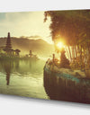 Indonesia Pura Ulun Danu Temple - Lake Landscapes Photographic on wrapped Canvas