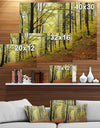 Forest trail in the fog - Forest Landscapes Photographic on wrapped Canvas