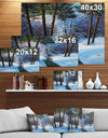 Small River in Winter Forest - Landscapes Painting Print on Wrapped Canvas