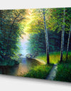 River with Waterful - Landscapes Painting Print on Wrapped Canvas