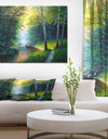 River with Waterful - Landscapes Painting Print on Wrapped Canvas