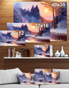 Christmas forest with river - Landscapes Painting Print on Wrapped Canvas