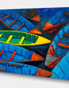 Colorful Boats and Jetty - Nautical Painting Print on Wrapped Canvas