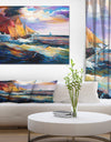 Sailship in Sea waves - Nautical Painting Print on Wrapped Canvas