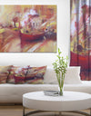 Fishing Boats moored in the harbor - Nautical Painting Print on Wrapped Canvas